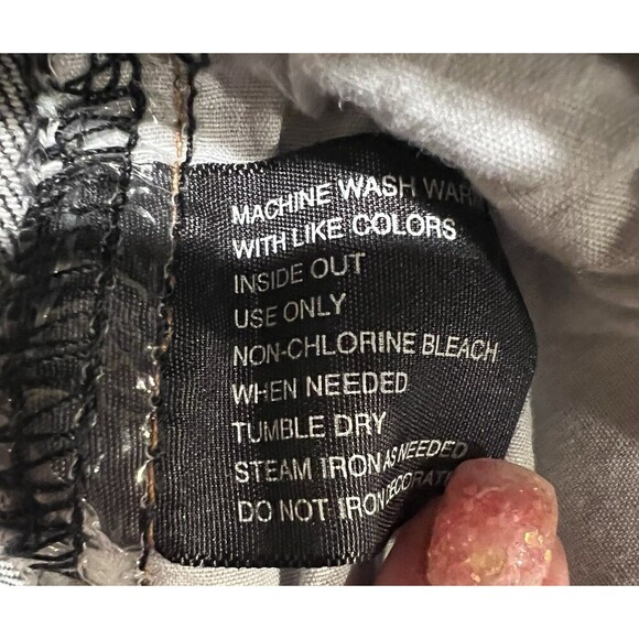 Mixit Denim Jean Cropped Capri Studded Stitch Pockets Gray 90s Y2K Size 10 - Picture 6 of 6